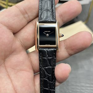 AF Cartier New Tank/Small Size 29.5mm x 22mm Alligator Leather Strap/Swiss Ronda Quartz Movement